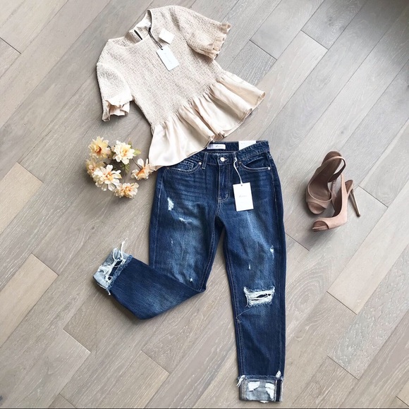 Levi's Denim - Ready for Brunch Distressed Boyfriend Slim Fit Jeans